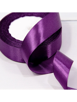 Лента атласная 25мм (35, тем. фиолетовая), 22,9м