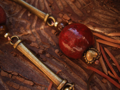 Серьги в стиле бохо "Сказка про волшебные лесные ягоды"