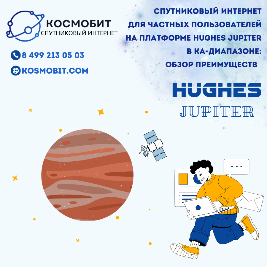 Спутниковый интернет для частных пользователей на платформе Hughes Jupiter в Ka-диапазоне