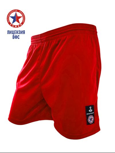 Шорты синтетические для самбо ВФС Bravegard Победа красные