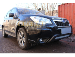 Защита радиатора Subaru Forester IV 2013-2016 chrome верх PREMIUM