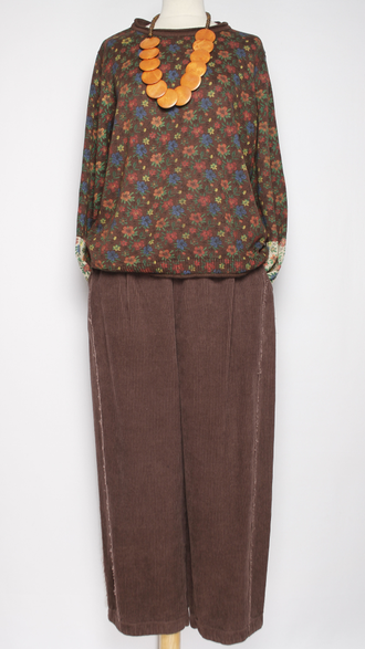 Джемпер ХЛОПОК "КОНТРАСТНЫЙ РУКАВ" кофе до.р.54