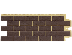 Фасадная панель "Состаренный кирпич", цвет каштан, серия элит | Grand Line