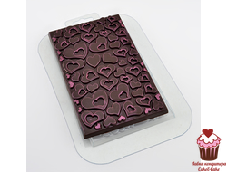 Форма пластик Плитка в сердечках