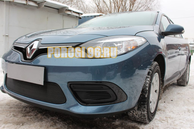 Защита радиатора Renault Fluence 2013- black верх