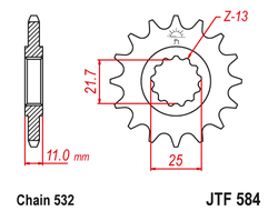 Звезда ведущая JT JTF584.16 (JTF584-16) (F584-16)