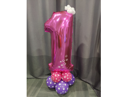 Цифра на полянке с рисунком, 140 см