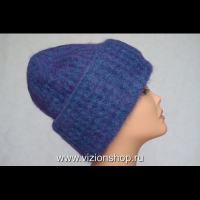 Голубая женская шапка с отворотом Vizio Италия 6547 CYR