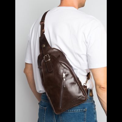 Кожаный кросс-боди рюкзак Crespino brown (арт. 
3106-52)