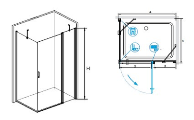 Душевой угол RGW LE-44, LE-04+Z-14, 1200х1100