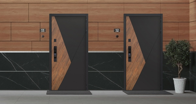 Стальная дверь   Plata с зеркалом (биометрический замок Smart lock Y12)