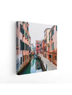 Печатная картина на деревянном подрамнике, 30*30 см."Улочка"