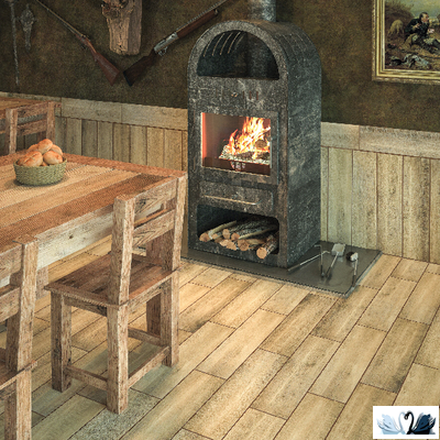 Керамогранит Belani Дуб палевый 14,7х59,4 см матовый Береза керамика