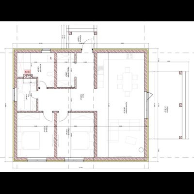 Одноэтажный дом с двумя спальнями 99.12м² и террасой 21м2 (S18)