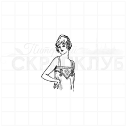 Штамп винтажный с девушкой по пояс