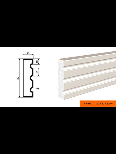 Фасадный молдинг из пенополистирола с покрытием LEPNINAPLAST (Лепнинапласт)  МВ-80/3