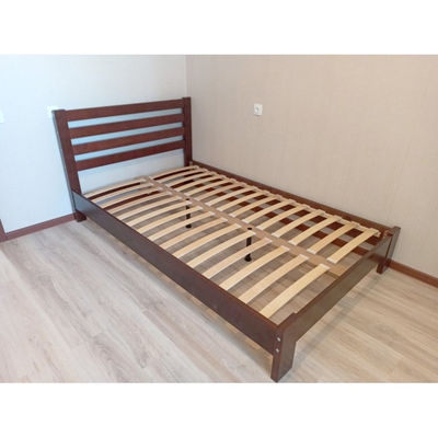 Кровать из массива сосны "Вероника" орех (Браво мебель)