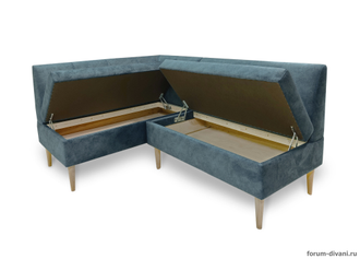 Кухонный Угловой диван "Форум-8Б" Стандартный Велюр, Серый, левый