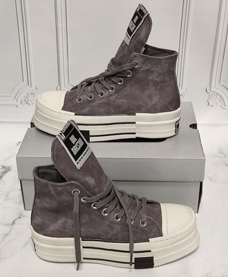 Rick Owens x Converse DRKSHDW DBL DRKSTAR Chuck 70 High Washed Canvas Pack Concrete