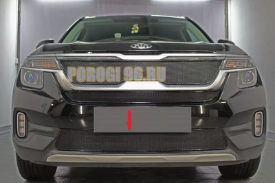 Защита радиатора для KIA Seltos 2019- black низ PREMIUM