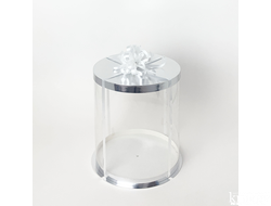 Коробка для торта JUST. Серебро. Диаметр 25 см, Высота 28 см, Упаковка 10 штук