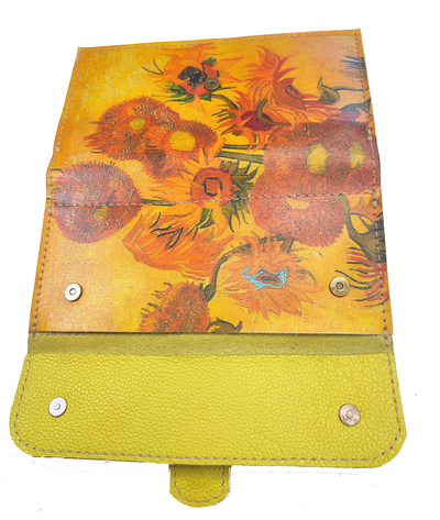 Большое портмоне с хлястиком с принтом "Подсолнухи"
