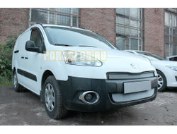 Защита радиатора Peugeot Partner II (рестайлинг) 2012-2015 (2 части) chrome