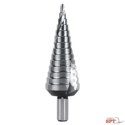 Ступенчатое сверло со спиральной канавкой 4-30 мм, 14 ступеней