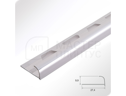 Алюминиевый окантовочный профиль для плитки ПО 10 серебро глянец