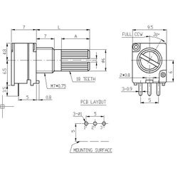 Потенциометр B100kOm, 1 шт.