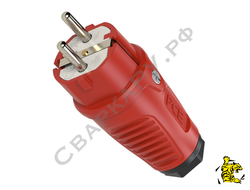 Вилка кабельная PCE Taurus2 0511-rs 220В/16А 2 полюса+земля IP54 Schuko DE