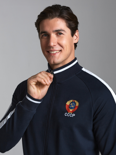 Спортивный костюм с символикой СССР , 11SKM-1745, темно-синий и красный