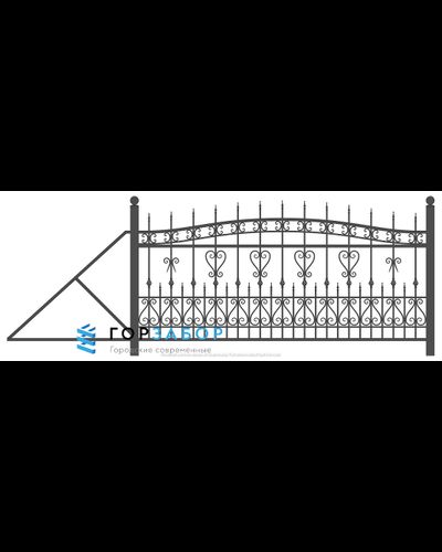 Заказать откатные раздвижные ворота с элементами ковки KSZ15-40 по цене завода для дачи
