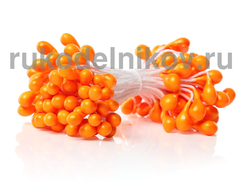 тычинки двусторонние оранжевые 60х5 мм, около 82 шт, 1 пучок