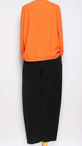 Брюки Бохо вельветовые "ПРЯМЫЕ КУЛИСКА" черные р.48-54