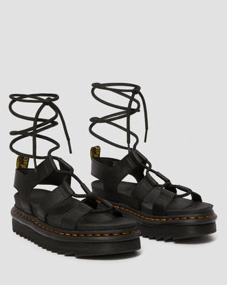 Dr. Martens NARTILLA WOMEN'S LEATHER GLADIATOR SANDALS черные