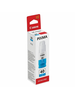 Чернила CANON (GI-40C) для СНПЧ Pixma G5040/G6040, голубые, ресурс 7700 страниц, оригинальные, 3400C001