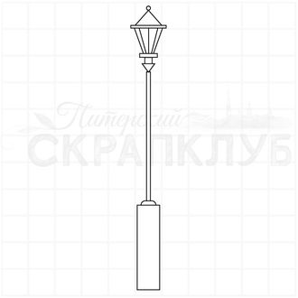 Штамп для скрапбукинга Фонарь, графический контурный