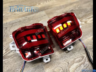 Противотуманки Toyota Land Cruiser 200 бегающие LED красные