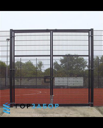 Распашные 2D ворота из сварных прутьев цинк+полимер