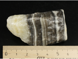 Кальцит полосатый (Зебра), необработанный, дикий образец, Китай (56*38*32 мм, 76 г) №37892