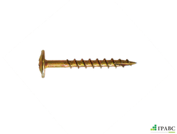 Саморез отделочный по дереву, Wood-Plate, тарельч гол, желт цинк,  тип 17, 3,8 x 45 mm
