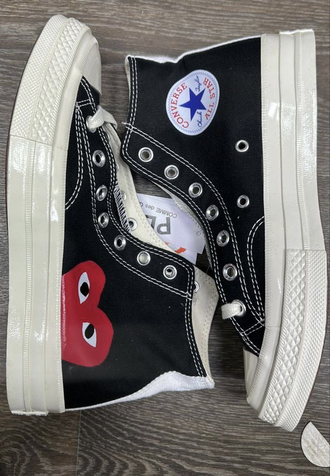 Кеды Converse Play Comme Des Garçons черные  высокие женские