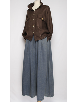 Блуза-жакет лён "КЛАПАНЫ КАРМАНЫ" шоколад, белая, бежевая р.48-54