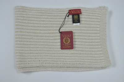 Белый итальянский зимний вязаный шарф