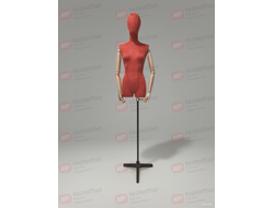 M-55R Манекен портной демонстрационный женский красный шарнирные руки деревянные