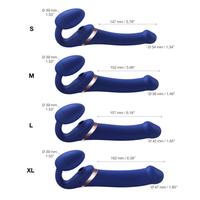 6017395 Вибрострапон Strap-On-Me Multi Orgasm с 3 моторами и клиторальным стимулятором