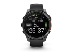 Умные часы Garmin Fenix 8 - 47 мм, AMOLED серый, черный силиконовый ремешок (010-02904-00)