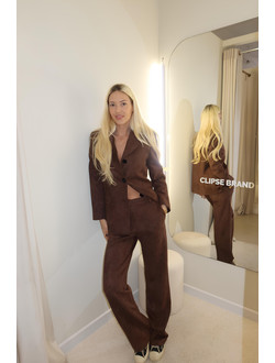 Брюки из замши (коричневый)