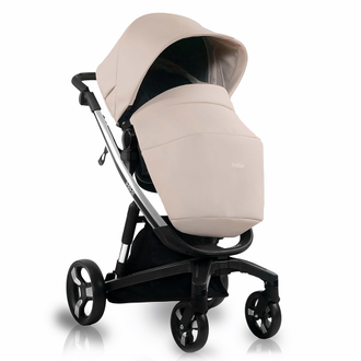 Коляска 2в1 ibebe i-stop Экокожа Beige, CHROME рама